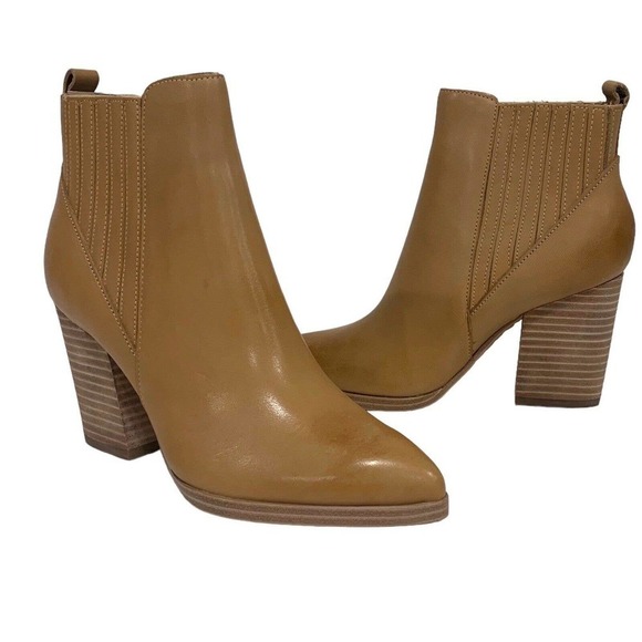 Marc Fisher | Bootie Alva Tan Leather Ankle Pointed Toe NEW - Picture 1 of 8